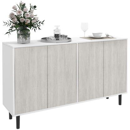 Sosule White and Grey Sideboard With 4 Doors and 2 Shelves