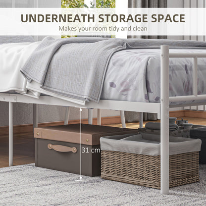 Bamika 3FT Single Metal Bed Frame With Headboard Footboard Strong Slat Base