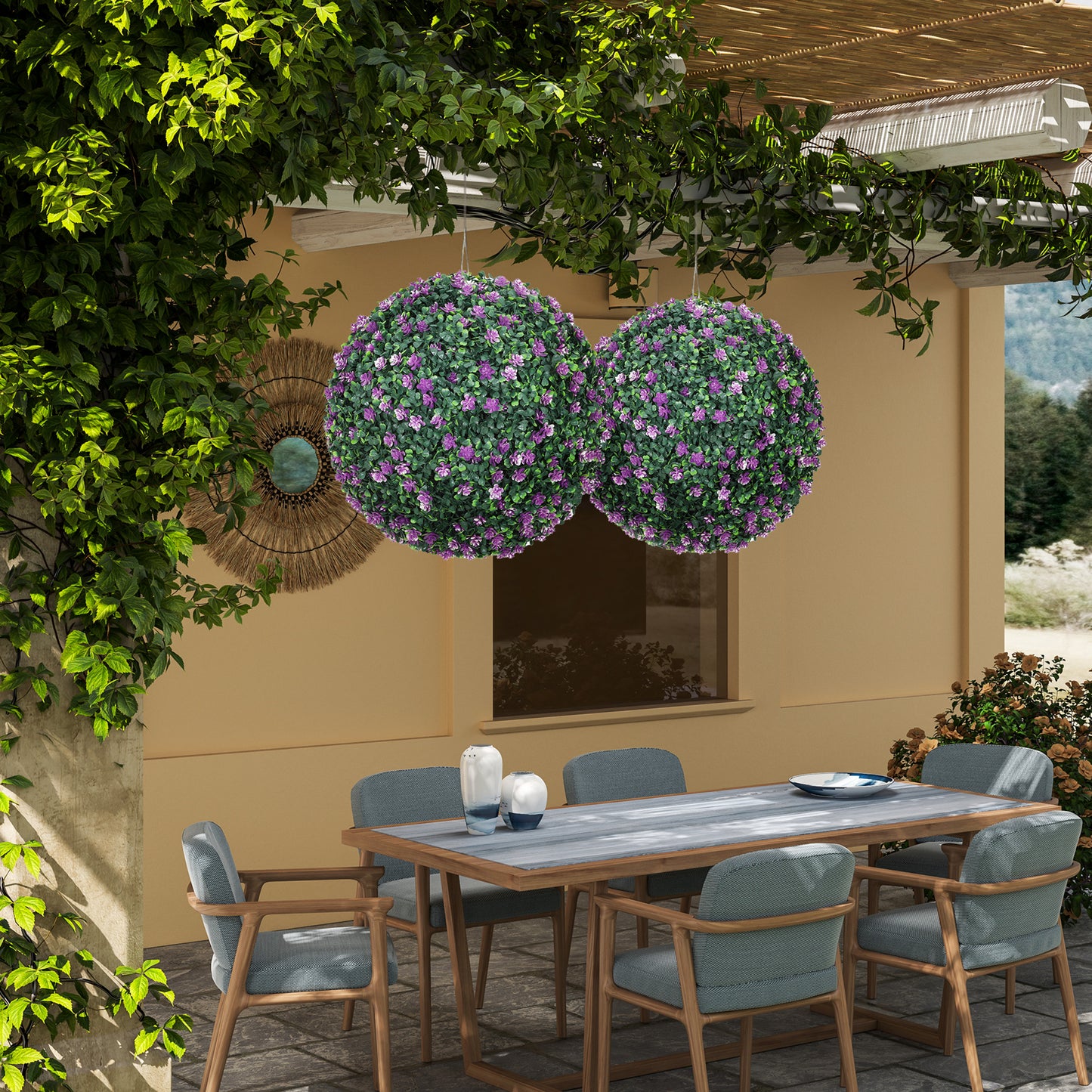 Safiri Difi Set Of 2 Artificial Boxwood Ball Plants For Decorative Use