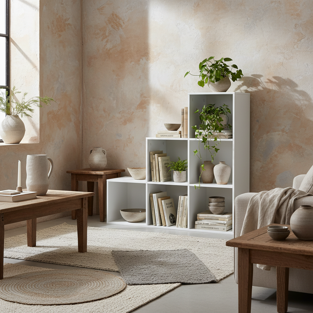 Yora Wood White 3 Tier 6 Cube Storage Bookcase