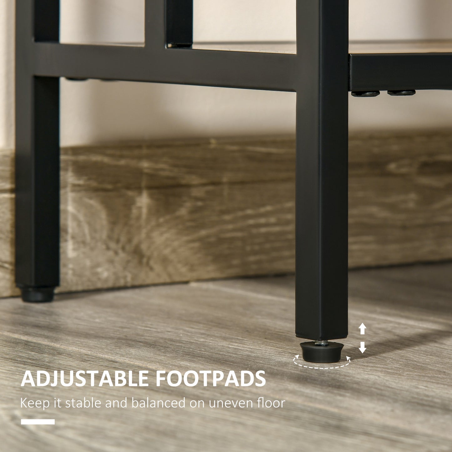 Sanero 106cm Metal And Wooden Rustic Brown Narrow Industrial Console Table With Storage Shelf