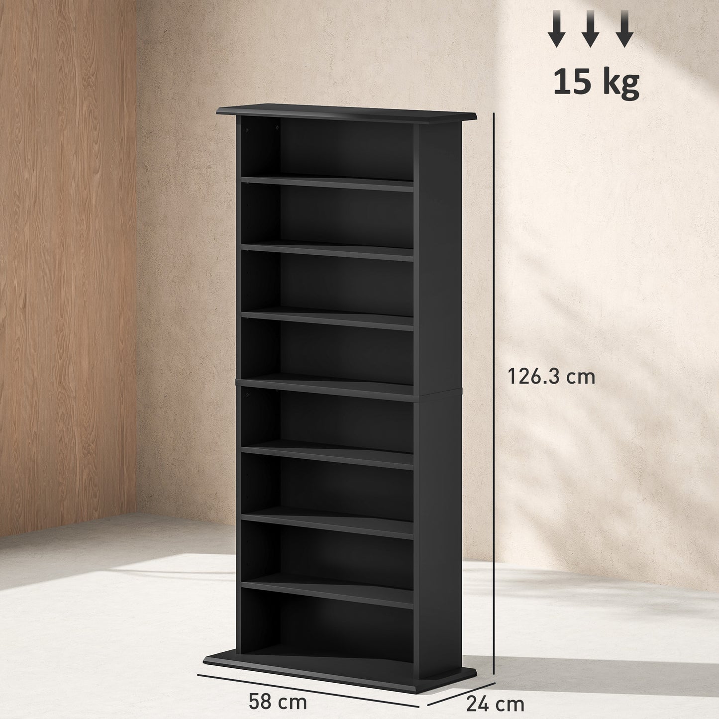 Kael Cori Wood Black CD Storage Unit With 360 Disc Capacity