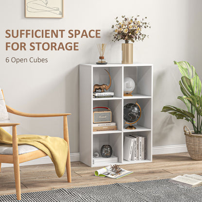 Kapa Rayo Wood White 6 Cube Storage Bookcase