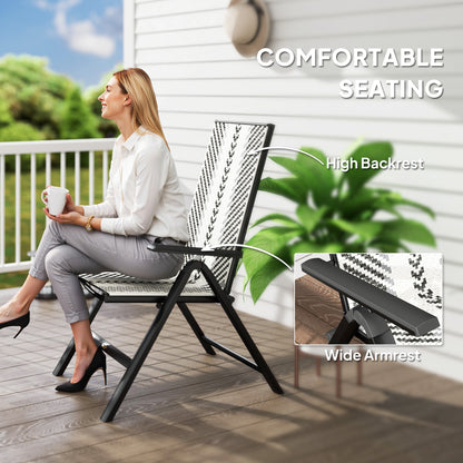 Roso Rattan Grey Reclining Garden Chairs With Adjustable Backrest