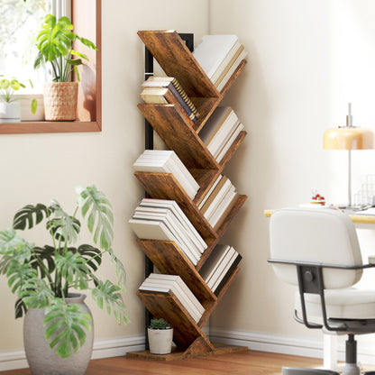 Varani Wood Wood Effect 8 Section Tree Style Bookcase