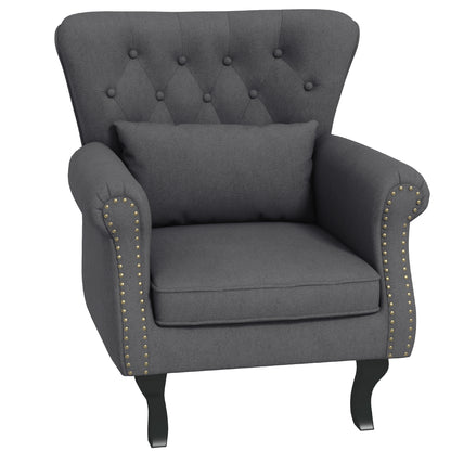 Rolu Zimo Grey Chesterfield Nail Head Style Accent Chair