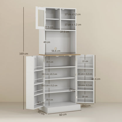 Tabetti Wooden White 2 Part Kitchen Storage Cabinet