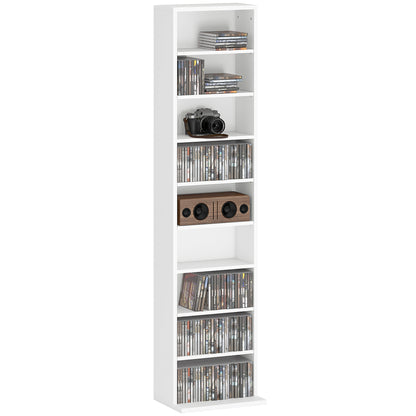 Sovi Mora Wood White Narrow CD Storage Unit With 260 Disc Capacity