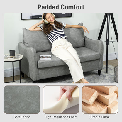 Yodilo Grey Faux Leather Marble Effect 2 Seater Sofa