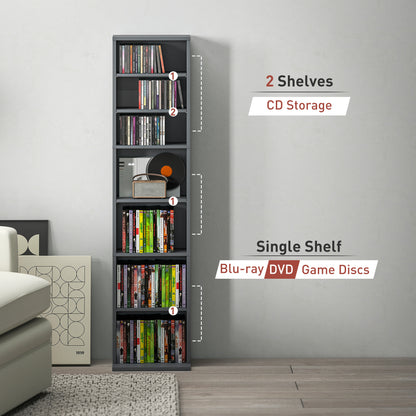 Hato Vimi Wood Grey Narrow CD Storage Unit With 260 Disc Capacity