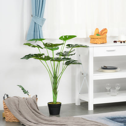 Roelpa Hata Pair Of Artificial Monstera Leaf Style Plants In Pots H8 85cm Green