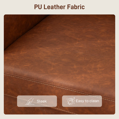 Mipa Brown  Faux Leather Marble Effect 2 Seater Sofa