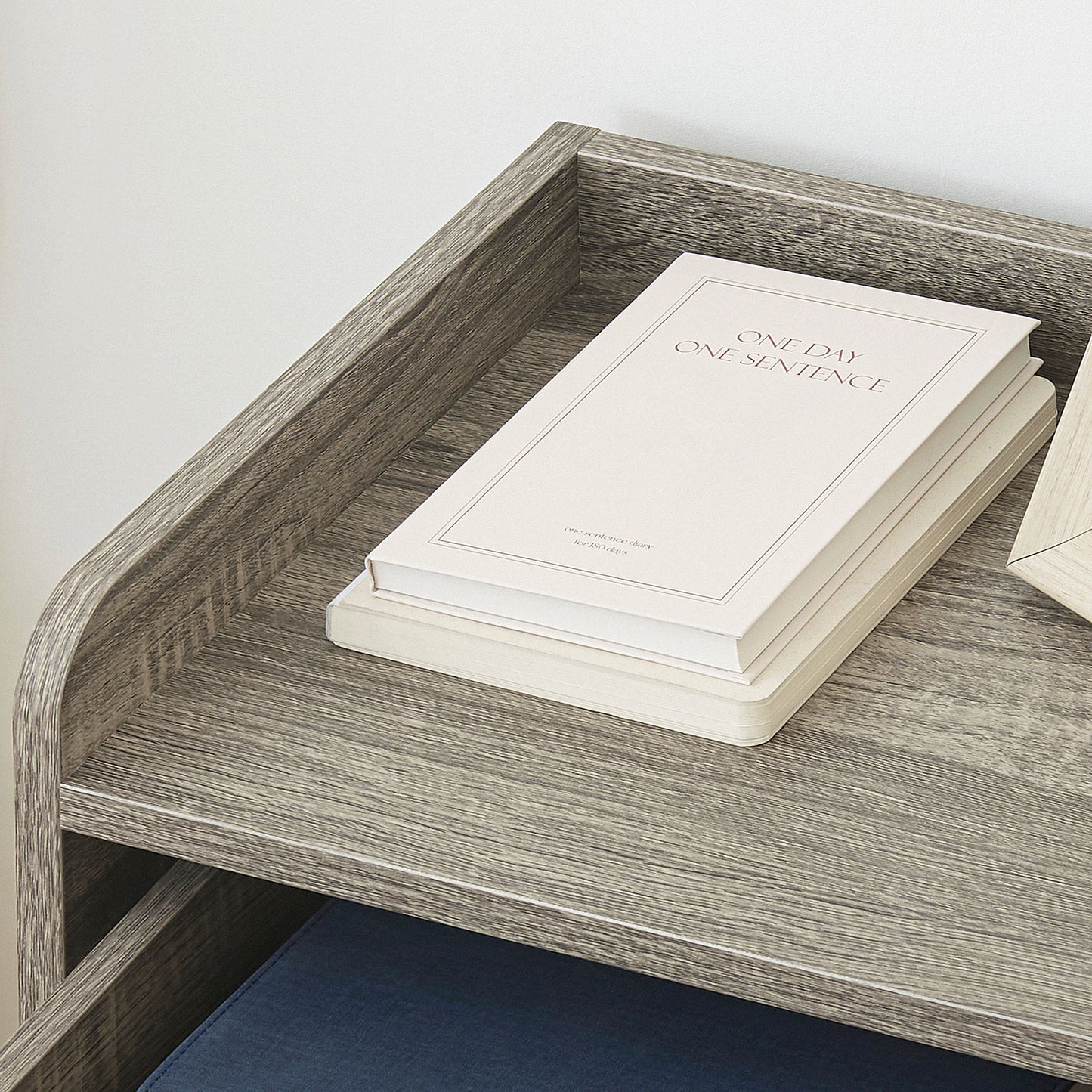 Rereno Set of 2 Grey Wood Floating Nightstands With Drawer Wall Mounted