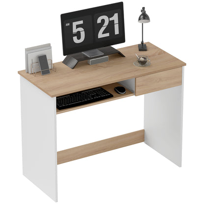 Nosadi 100cm Oak Finish Compact Desk With Keyboard Tray And Drawer Storage
