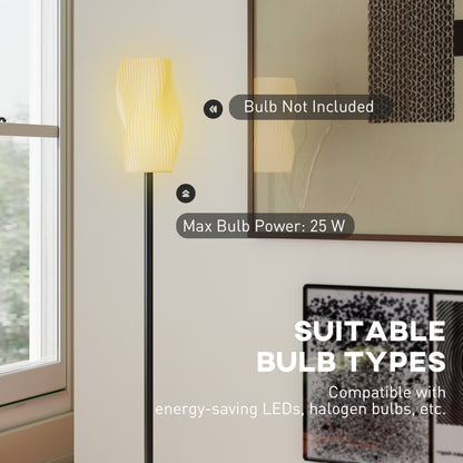 Yolure White Modern Floor Lamp With Flowing Curved Shade And Foot Switch