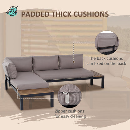 Maha 4 Seater Garden Furniture Set with Corner Sofa Coffee Table and Side Tables