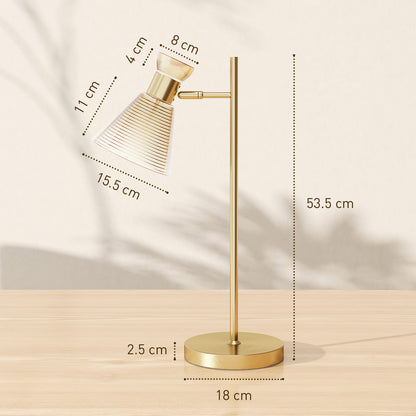 Saha Metal Gold Tone Modern Table Lamp With Adjustable Flower Style Head