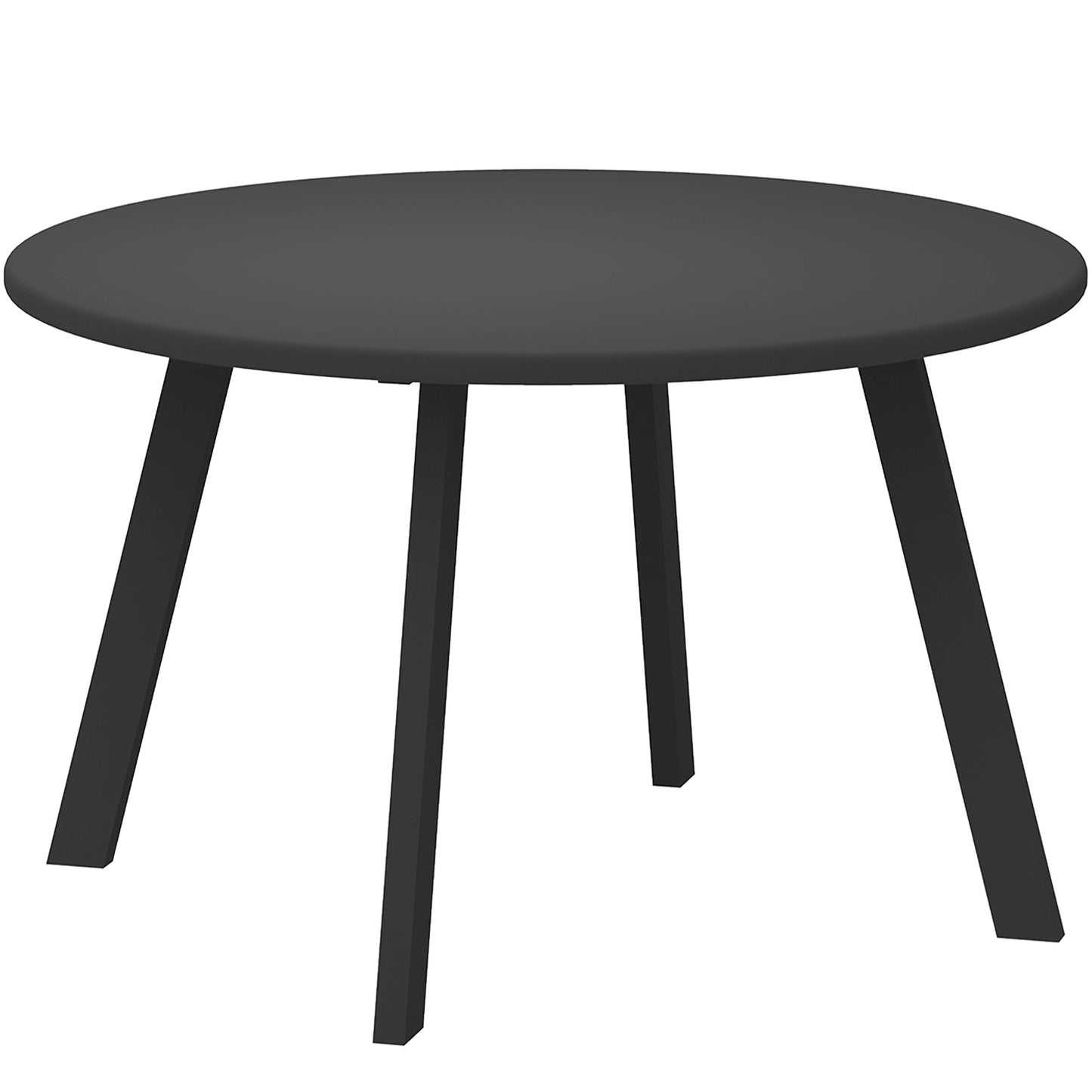 Ludove Metal And Glass Black Round Outdoor Coffee Table With Non Slip Feet 70cm
