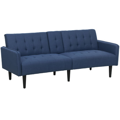 Rolano Dark Blue Upholstered 3 Seater Sofa Bed Tufted Diamond Pattern