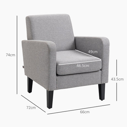 Nimi Set Of 2 Light Grey Modern Accent Chairs With Black Legs