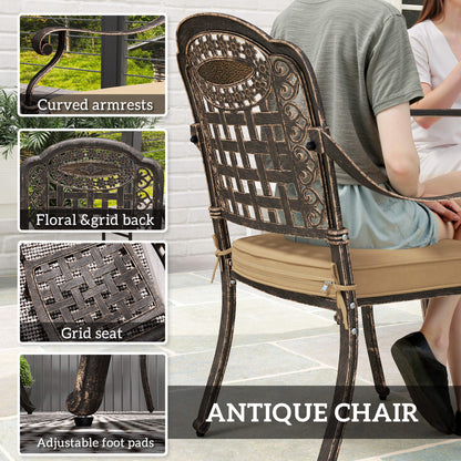 Monake 4 Seater Bronze Cast Aluminium Outdoor Garden Dining Set