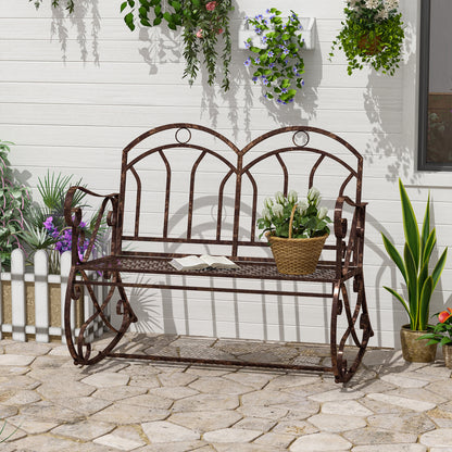 Lesu Metal Bronze Iron Garden Outdoor Rocking Chair