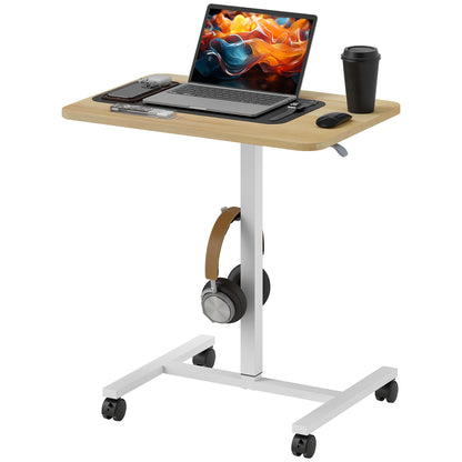 Noyoti White And Wood Effect Adjustable Laptop Stand Desk