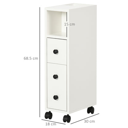 Toveka Slimline Bathroom Storage Cabinet In White
