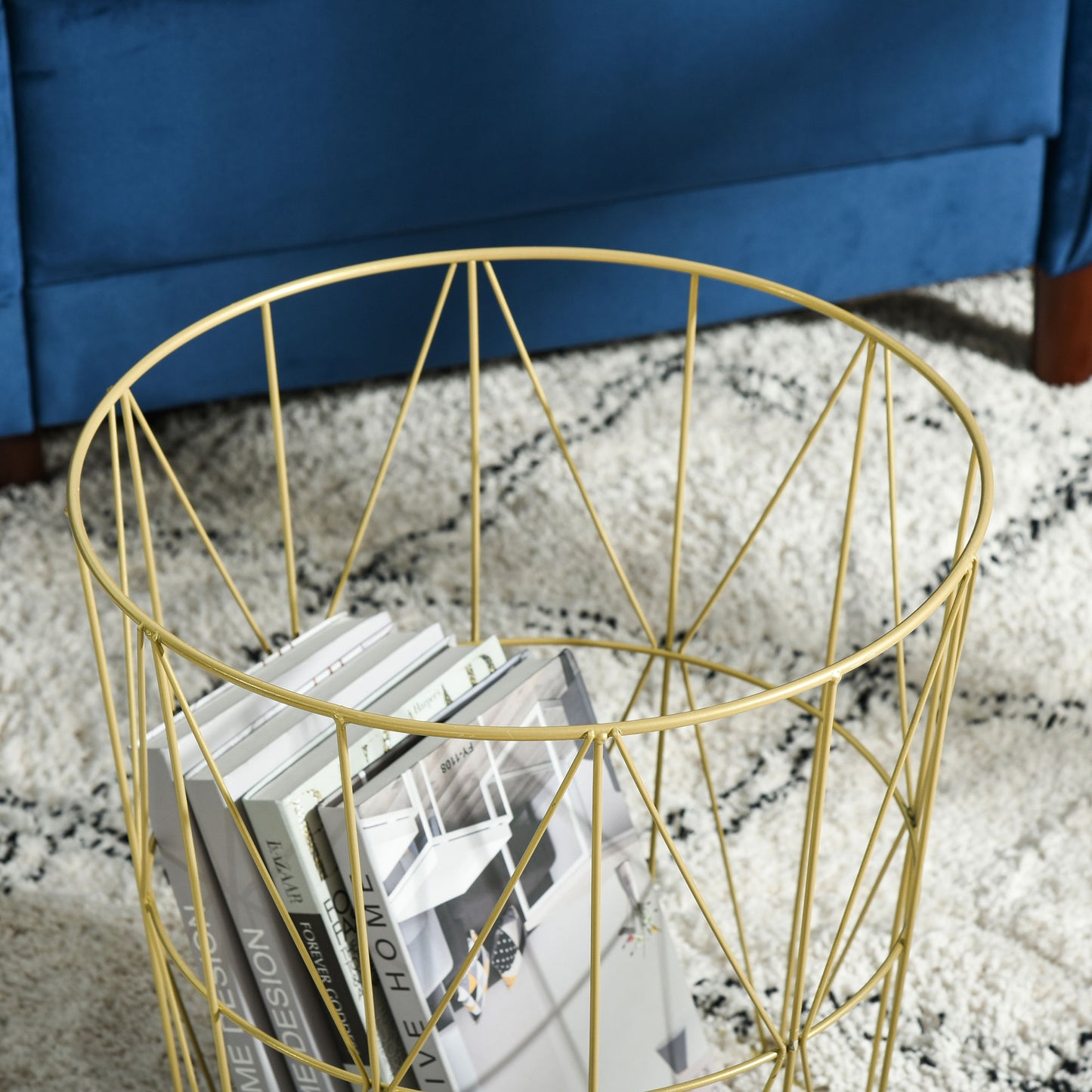 Tokael Metal And Wood White Set Of 2 Round Nesting Side Tables With Storage And Removable Tops