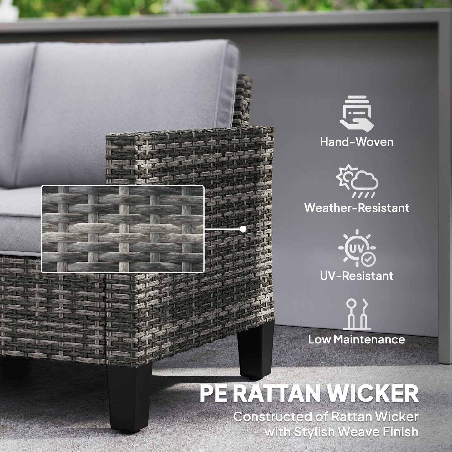 Nolo Dark Grey 2 Seater Outdoor Sofa With Cushions