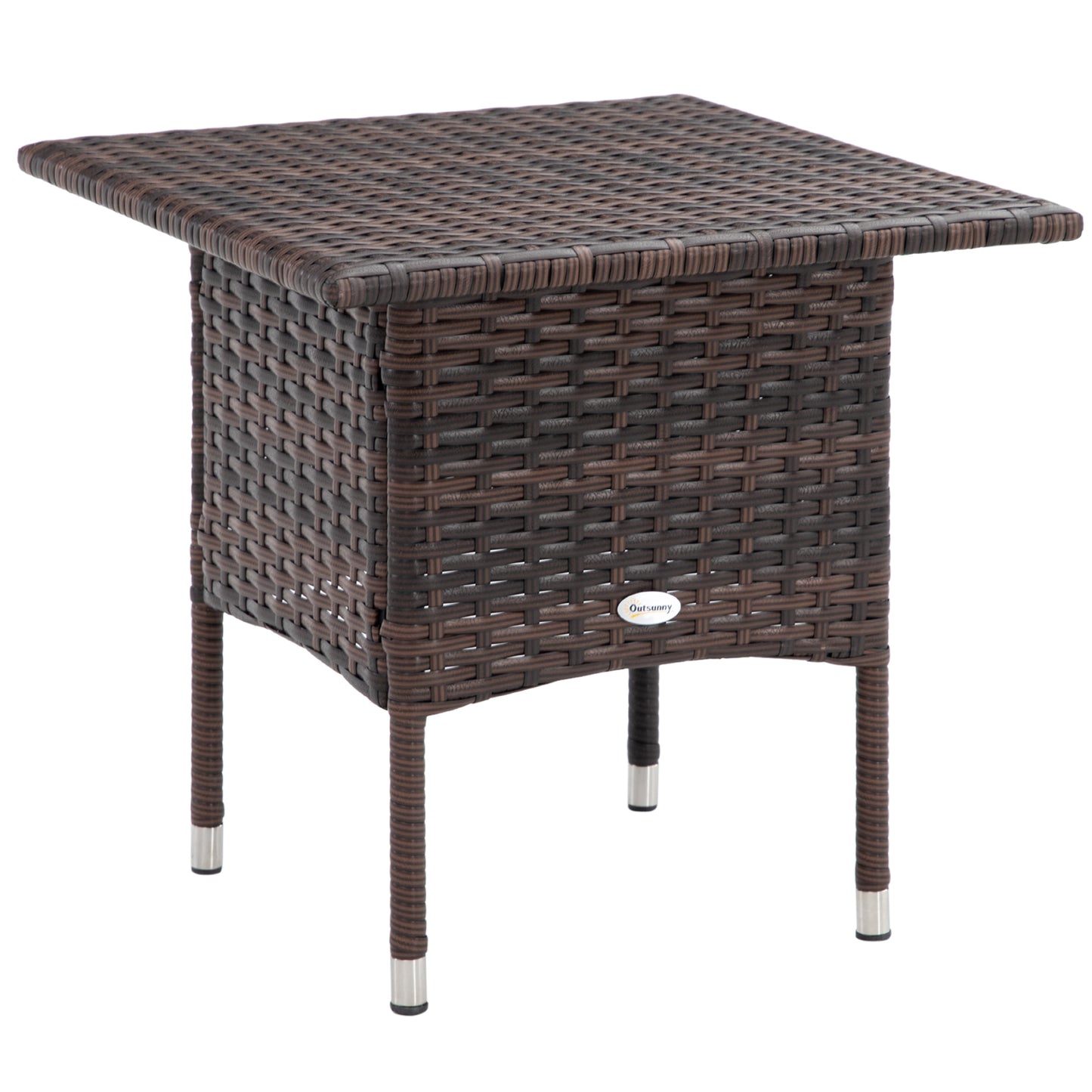 Varilu Brown Rattan Outdoor Coffee Table With Woven Top