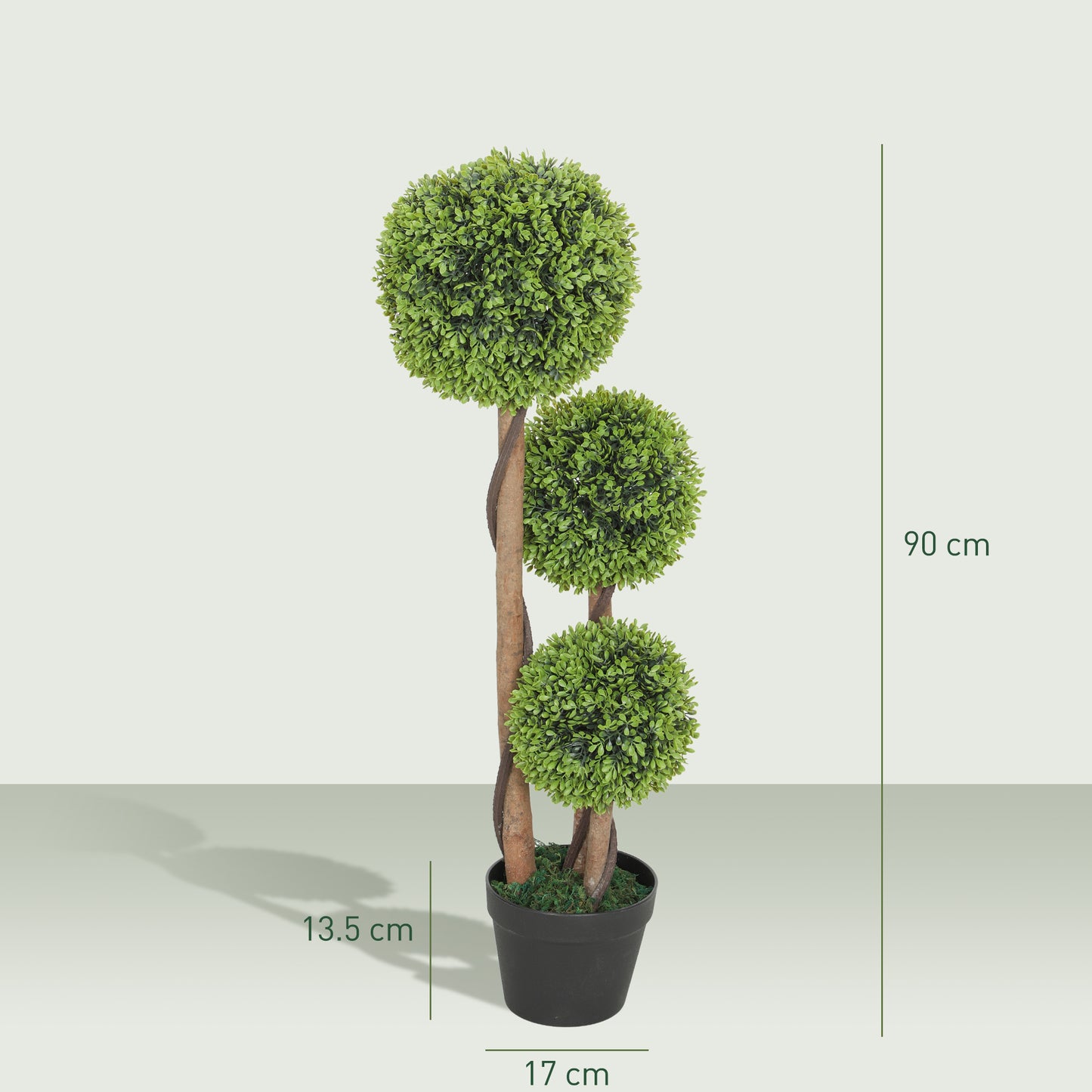 Fidole Set Of 2 Artificial Boxwood Ball Topiary Trees In Pots For Indoor And Outdoor Use