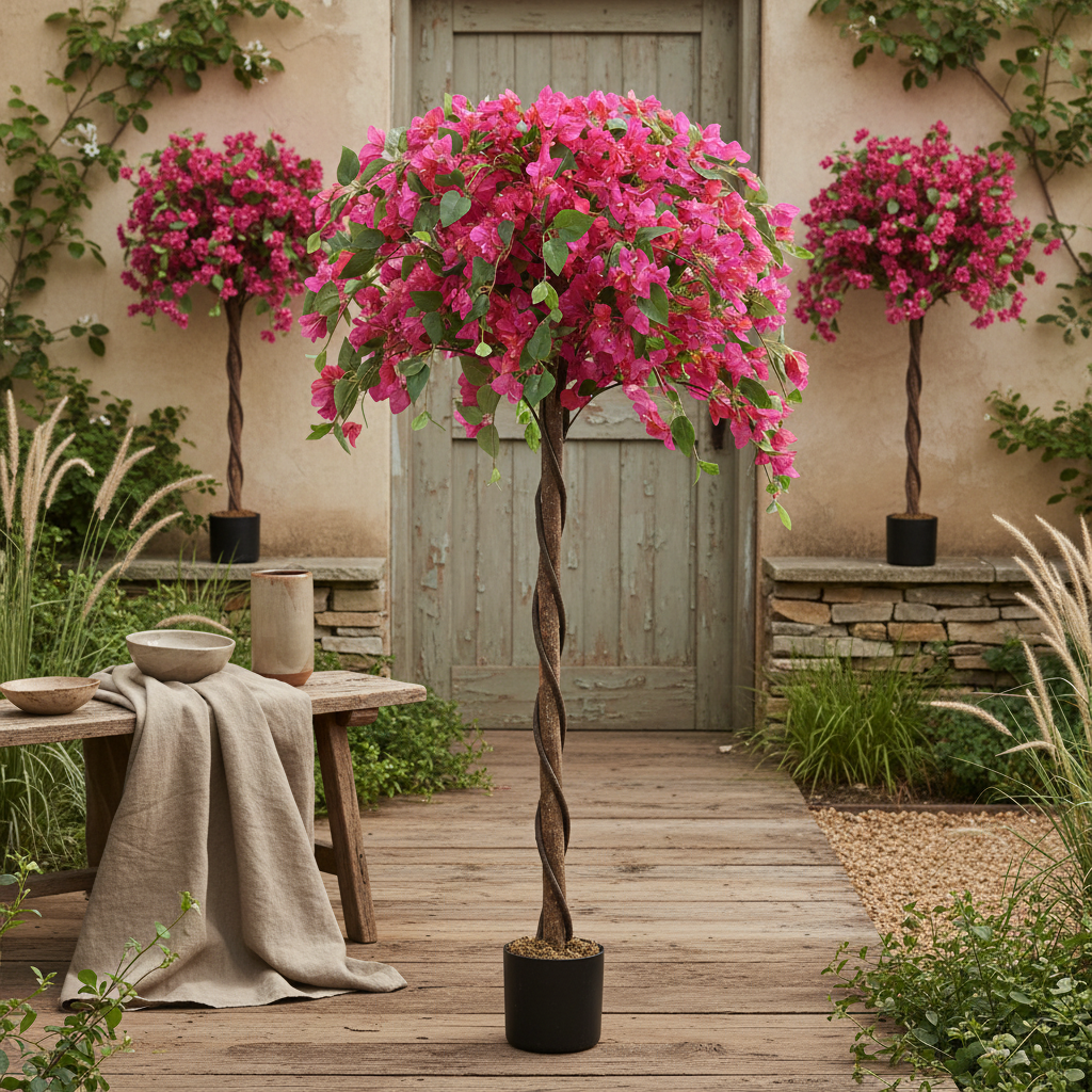 Lecole Pair Of Artificial Murraya Blossom Trees In Pots 120cm Red