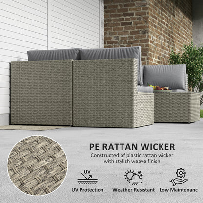 Lura Rattan Light Brown 7 Piece Modular Outdoor Furniture Set