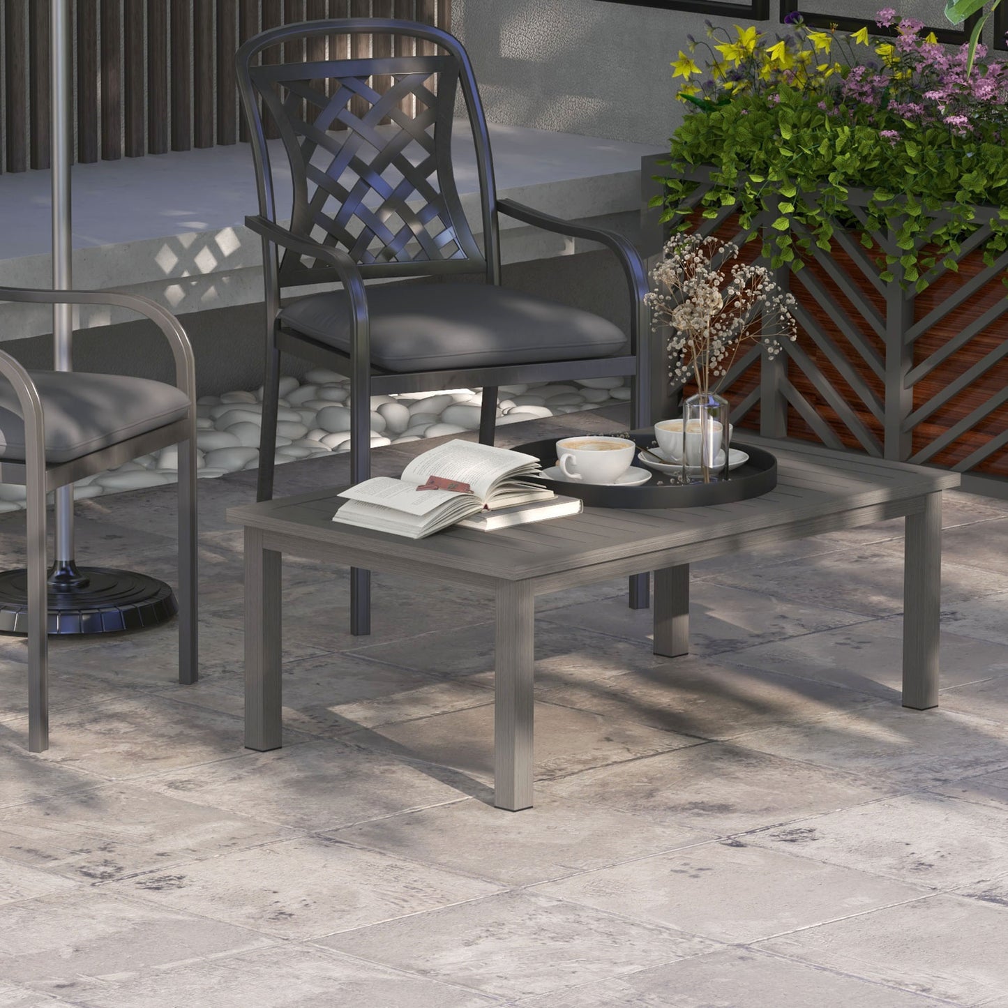 Ninori 100cm Aluminium Brown Outdoor Coffee Table
