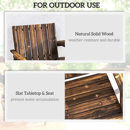 Suvale Dark Wood 2 Seater Garden Bench With Table And Parasol Hole