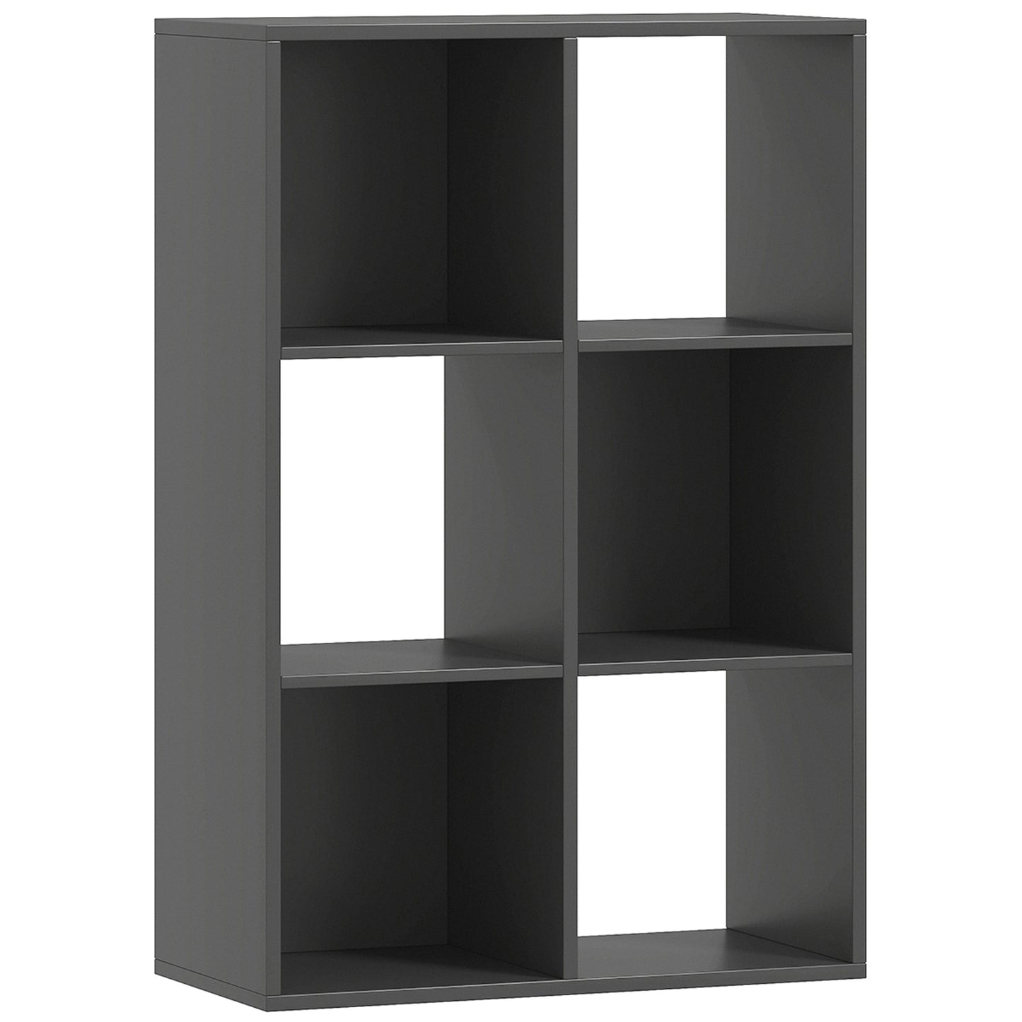 Vasutte Wooden Black 6 Cube Storage Bookcase