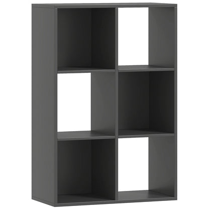 Vasutte Wooden Black 6 Cube Storage Bookcase