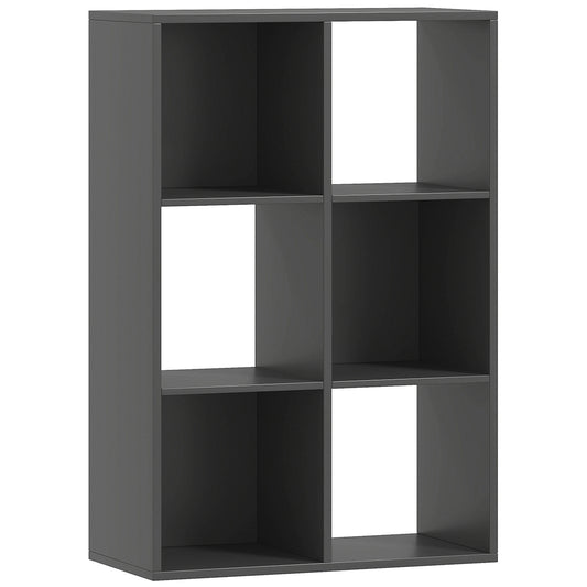 Vasu Wooden Black 6 Cube Storage Bookcase