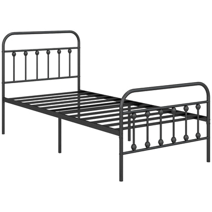Noelma 3FT Minimalist Black Metal Single Metal Bed Frame