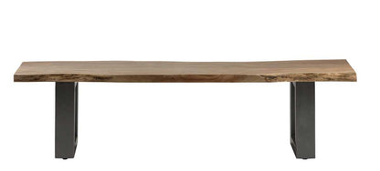 Wellington Large Acacia Wood Live Edge Modern Dining Bench