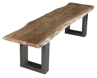 Wellington Large Acacia Wood Live Edge Modern Dining Bench
