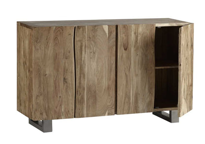 Wellington Acacia Wood Modern Sideboard 4 Drawers