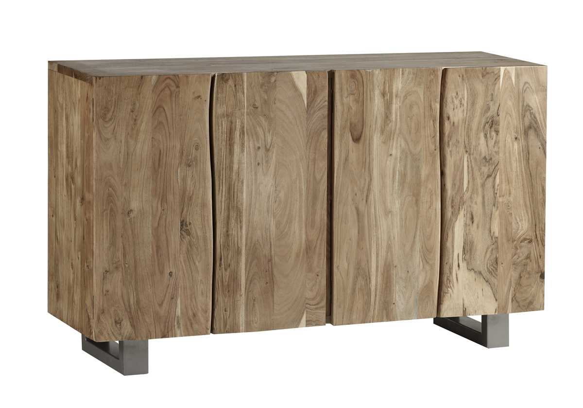 Wellington Acacia Wood Modern Sideboard 4 Drawers