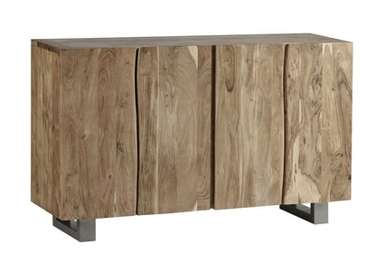 Wellington Acacia Wood Modern Sideboard 4 Drawers