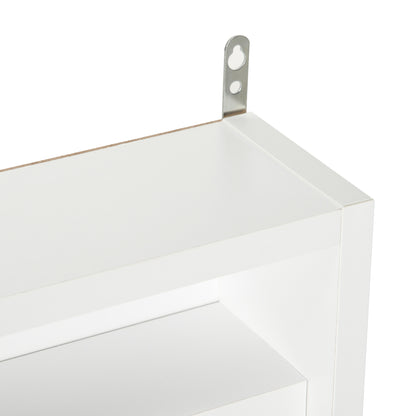 Ronimo Wood And Glass White Wall Mounted Display Cabinet With Adjustable Shelves
