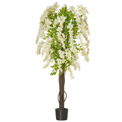 Kalone Artificial White Wisteria Style Tree Supplied In Nursery Pot