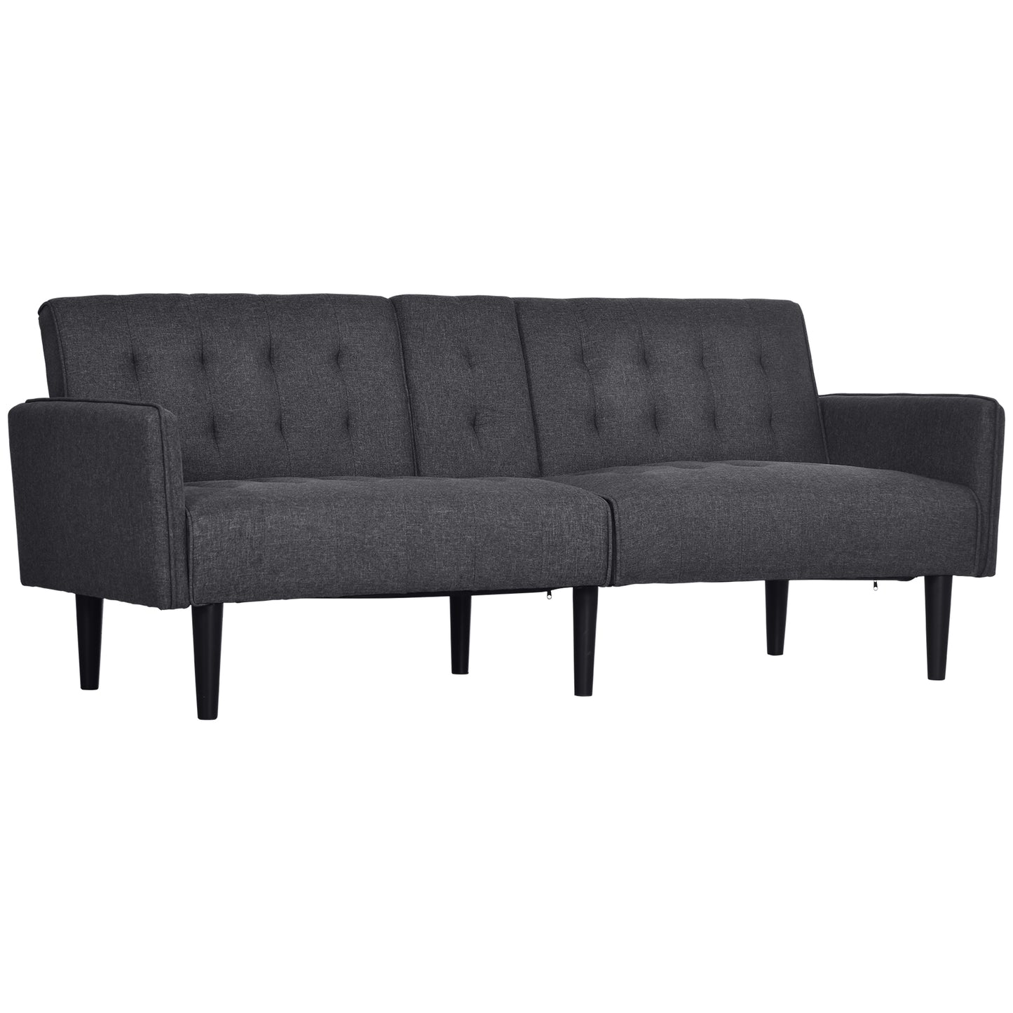 Nissa Grey Fabric 3 Seater Sofa Bed Diamond Tufted Back