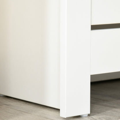 Eldino Wooden White and Natural Slim Shoe Cabinet With 2 Flip Drawers For 12 Pairs