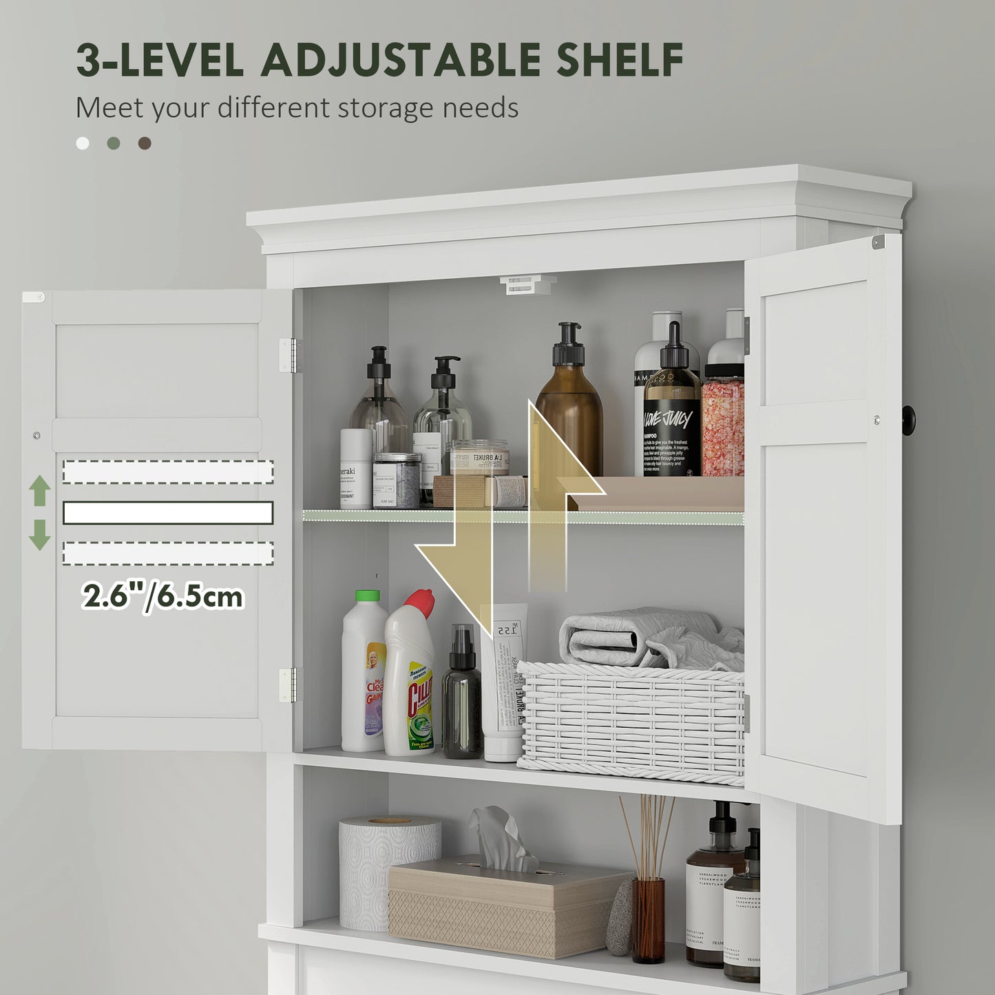 Nivele Over Toilet And Appliance Storage Cabinet In White